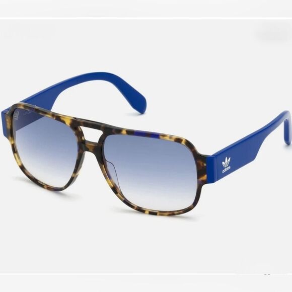 ADIDAS Original Men's Aviator Havana Blue Sunglasses - Picture 3 of 12